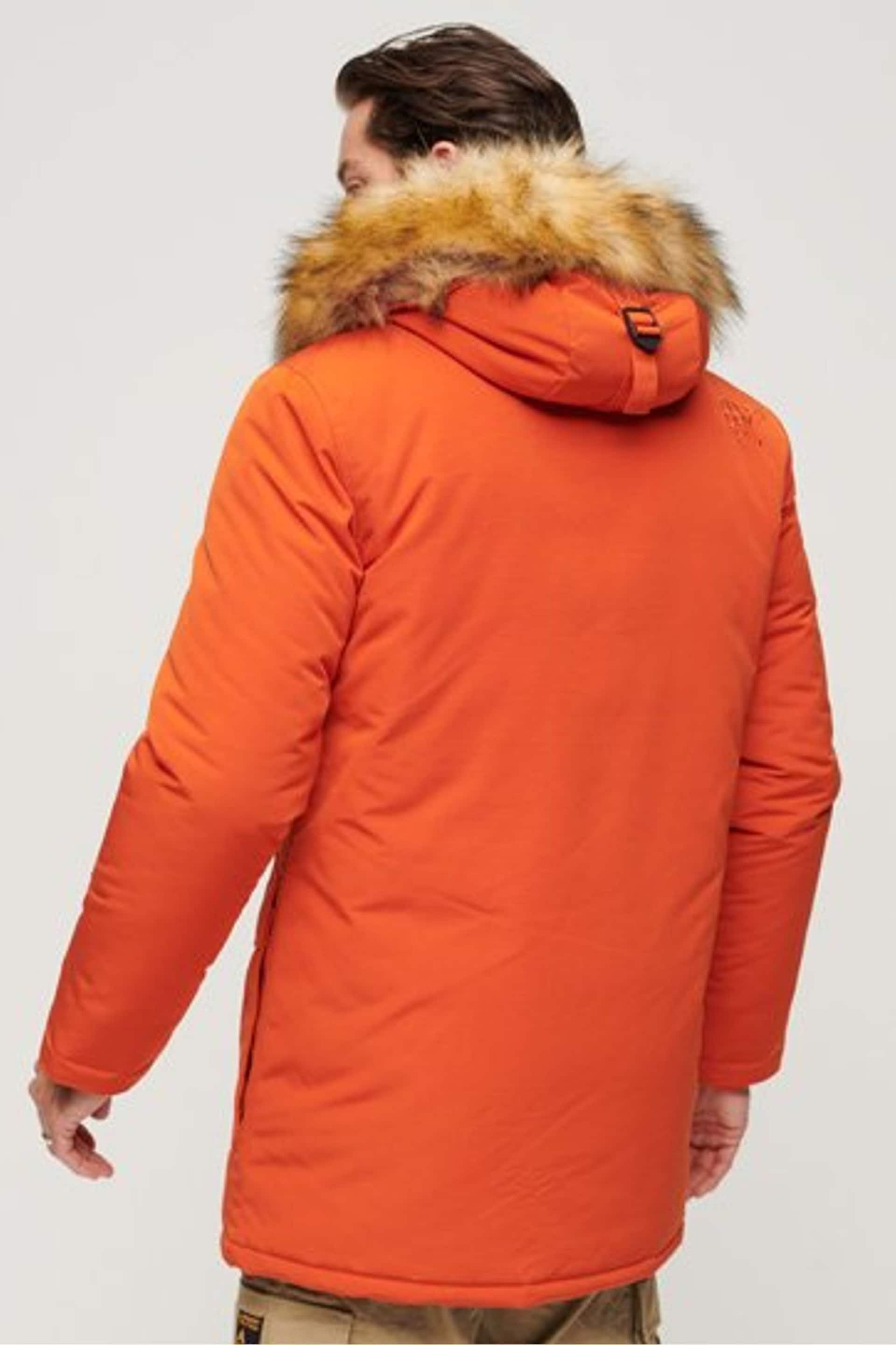 Superdry Orange Everest Faux Fur Hooded Parka Coat - Image 2 of 4