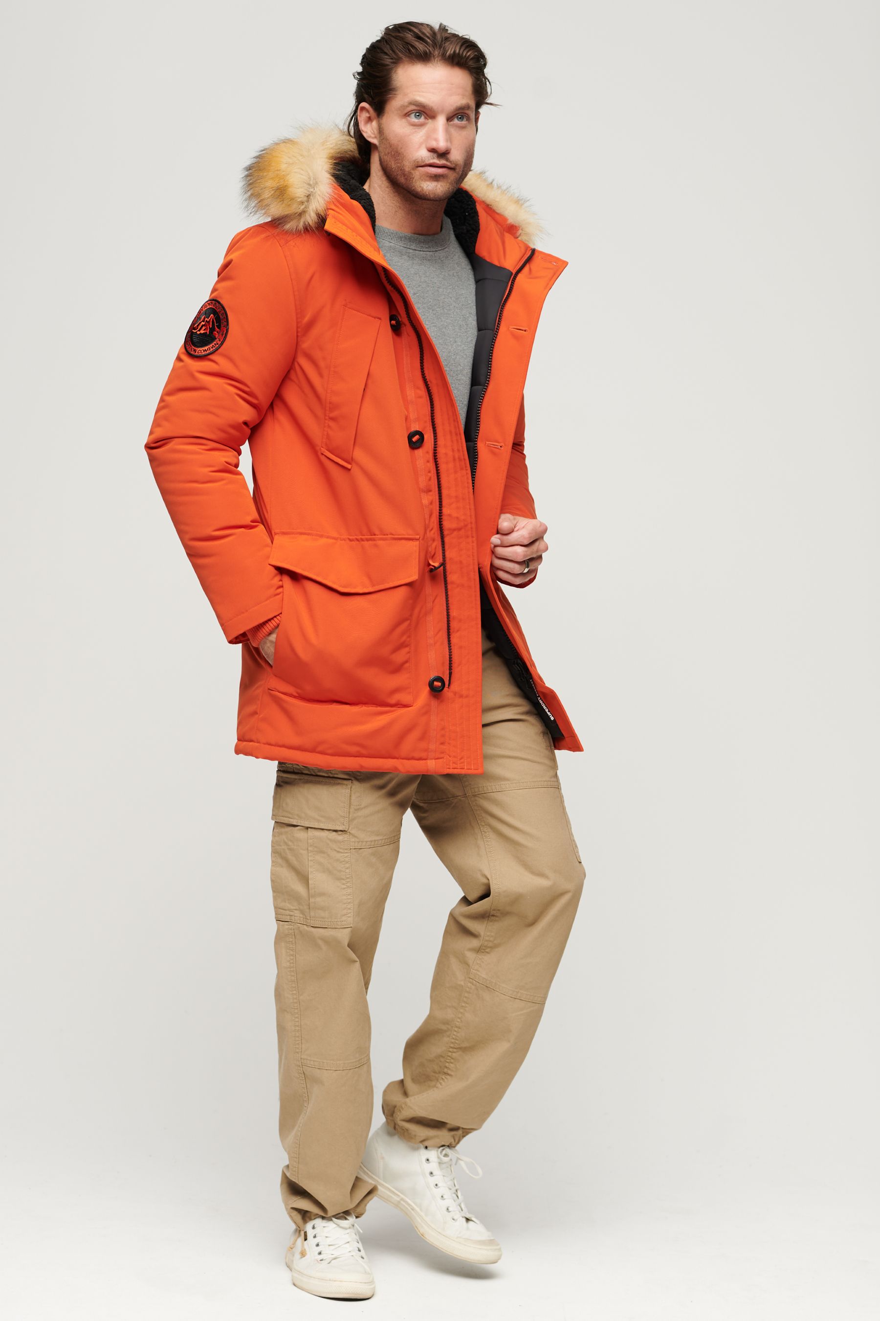Superdry parka orange sale
