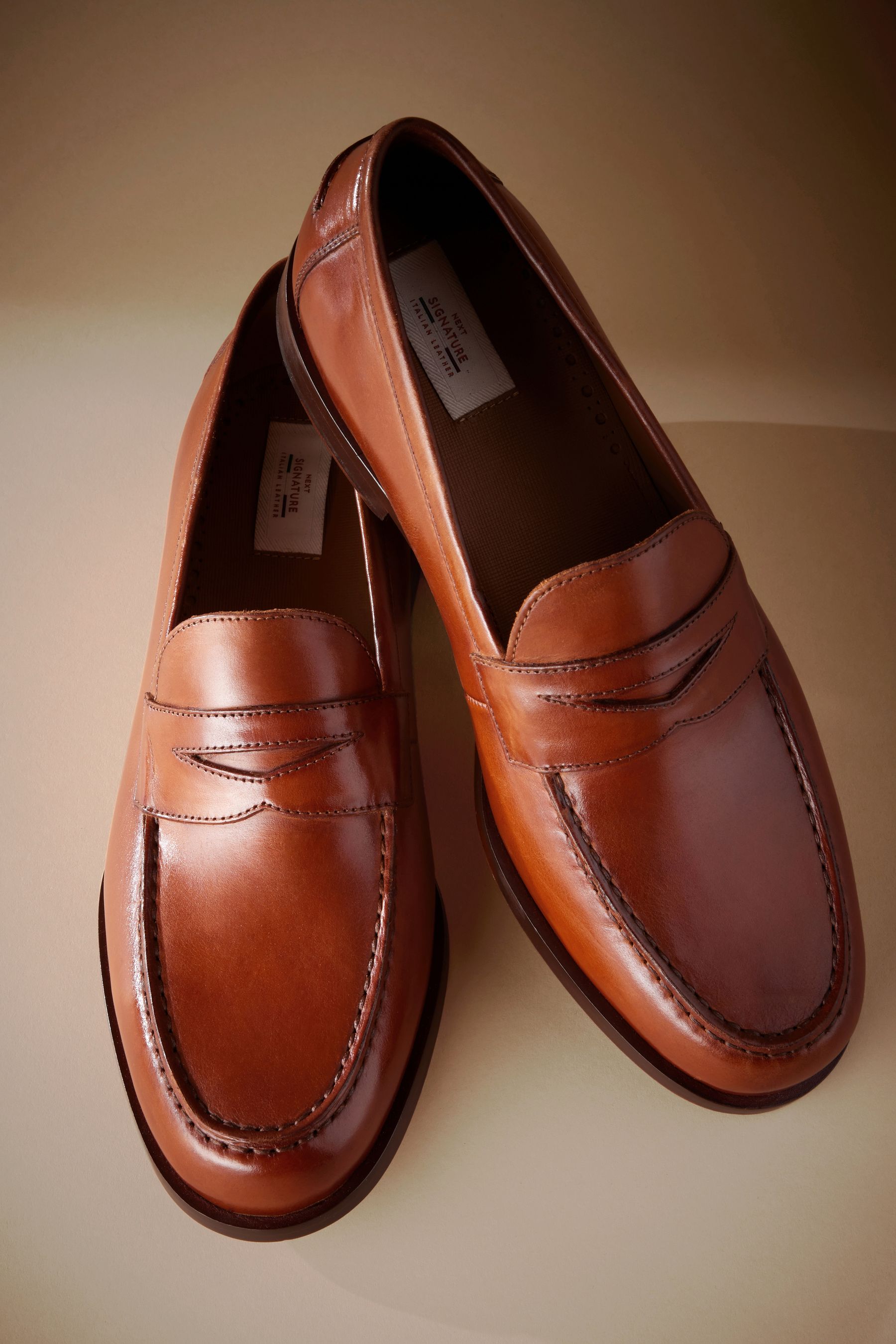 Tan penny loafers clearance