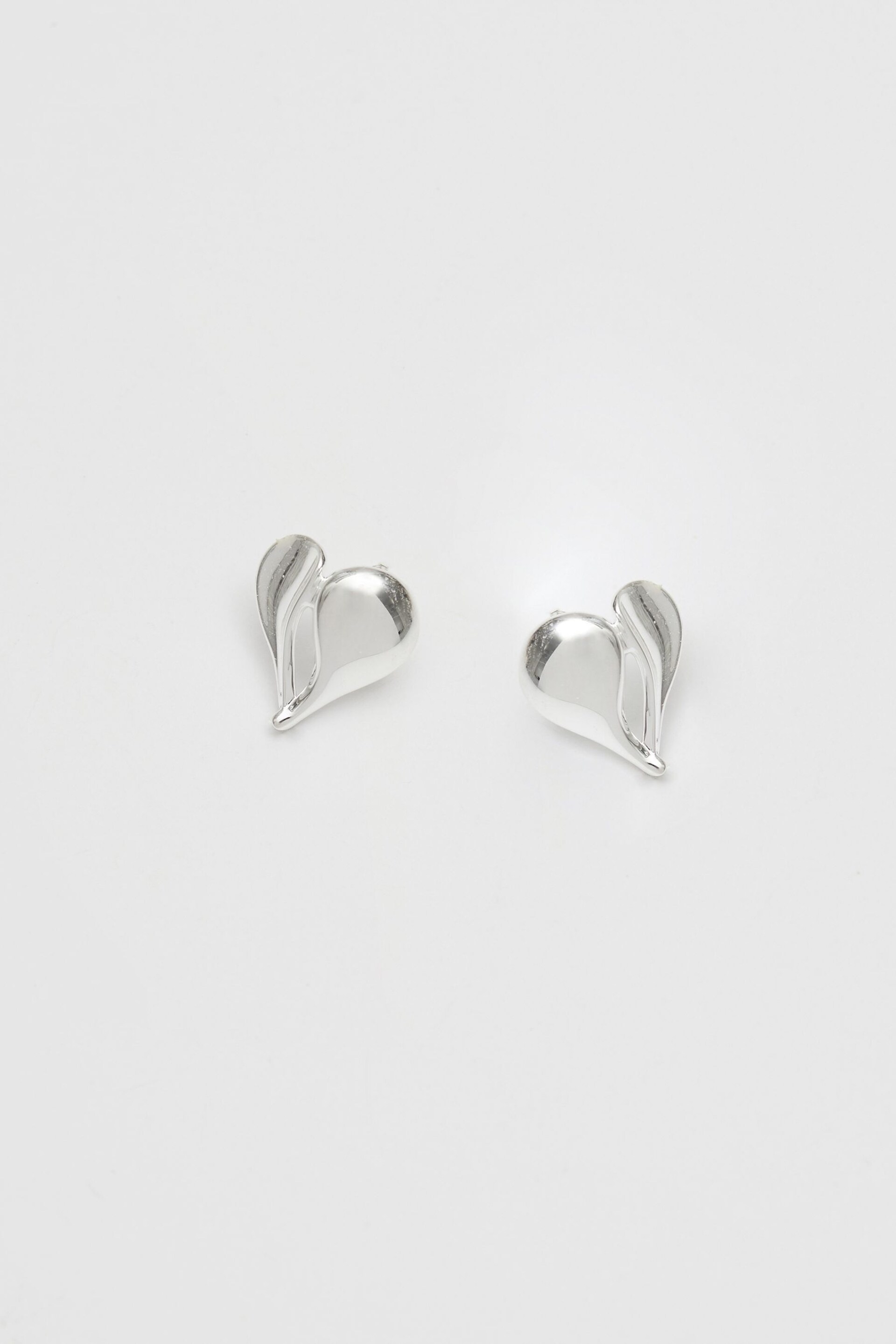 Simply Silver Sterling Silver Tone 925 Polished Heart Stud Earrings - Image 1 of 2