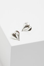 Simply Silver Sterling Silver Tone 925 Polished Heart Stud Earrings - Image 2 of 2