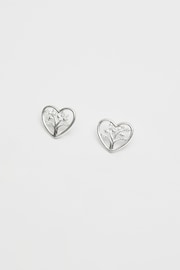 Simply Silver Sterling Silver Tone 925 Tree of Love Heart Stud Earrings - Image 1 of 3