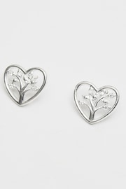 Simply Silver Sterling Silver Tone 925 Tree of Love Heart Stud Earrings - Image 3 of 3