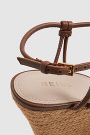 Reiss Tan Isabella Leather Knot Detail Wedge Sandals - Image 5 of 5