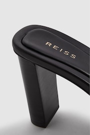 Reiss Black Heather Raffia Block Heel Mules - Image 5 of 5