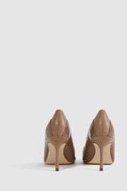 Reiss Taupe Gwyneth Leather Contrast Court Shoes - Image 5 of 7