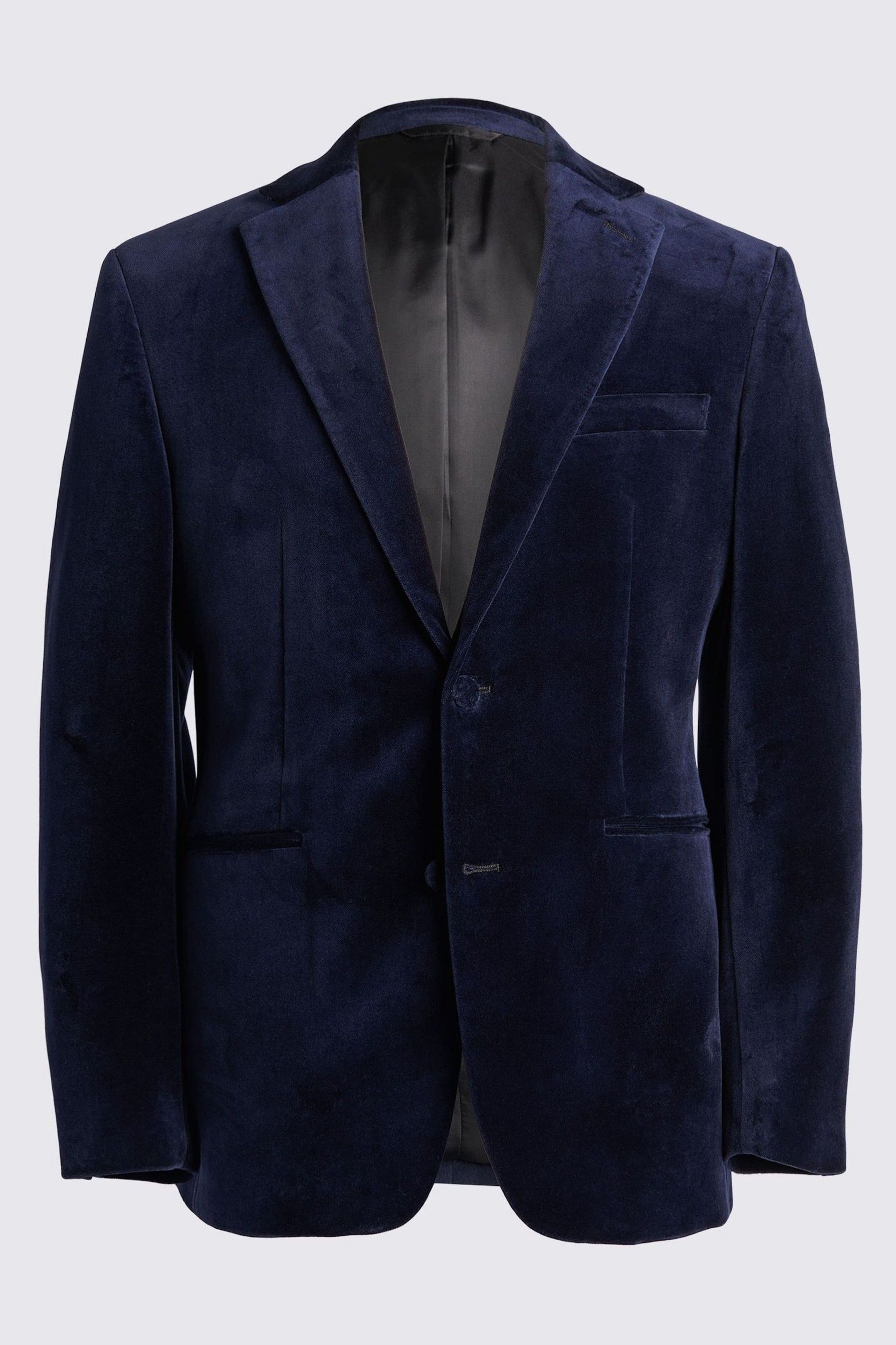MOSS Blue Tailored Fit Velvet Jacket - Image 5 of 5