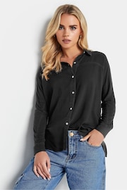 PixieGirl Petite Black Longsleeve Viscose Shirt - Image 1 of 4