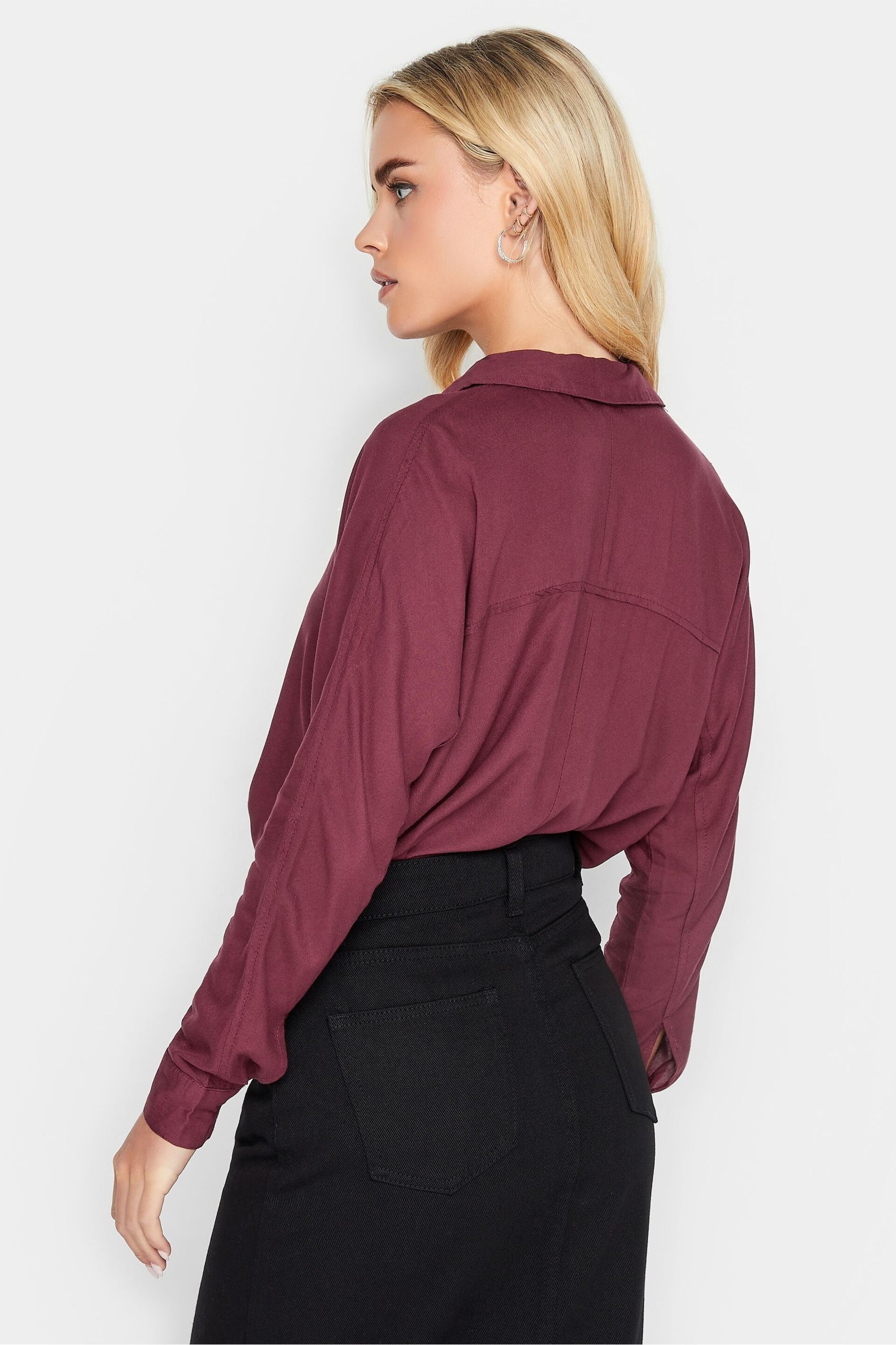 PixieGirl Petite Red Longsleeve Viscose Shirt - Image 2 of 4