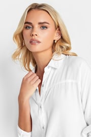 PixieGirl Petite White Longsleeve Viscose Shirt - Image 4 of 5