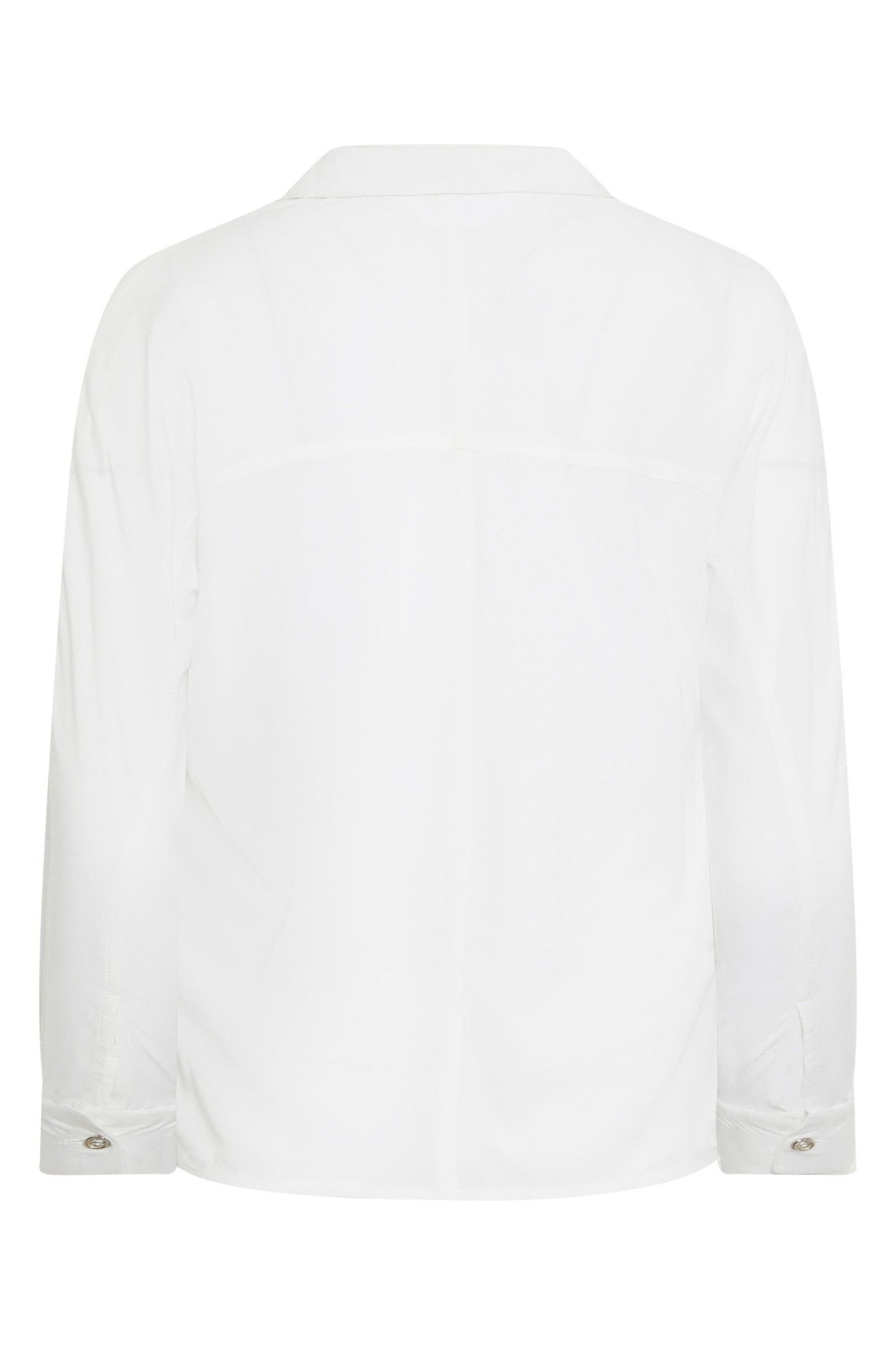 PixieGirl Petite White Longsleeve Viscose Shirt - Image 5 of 5