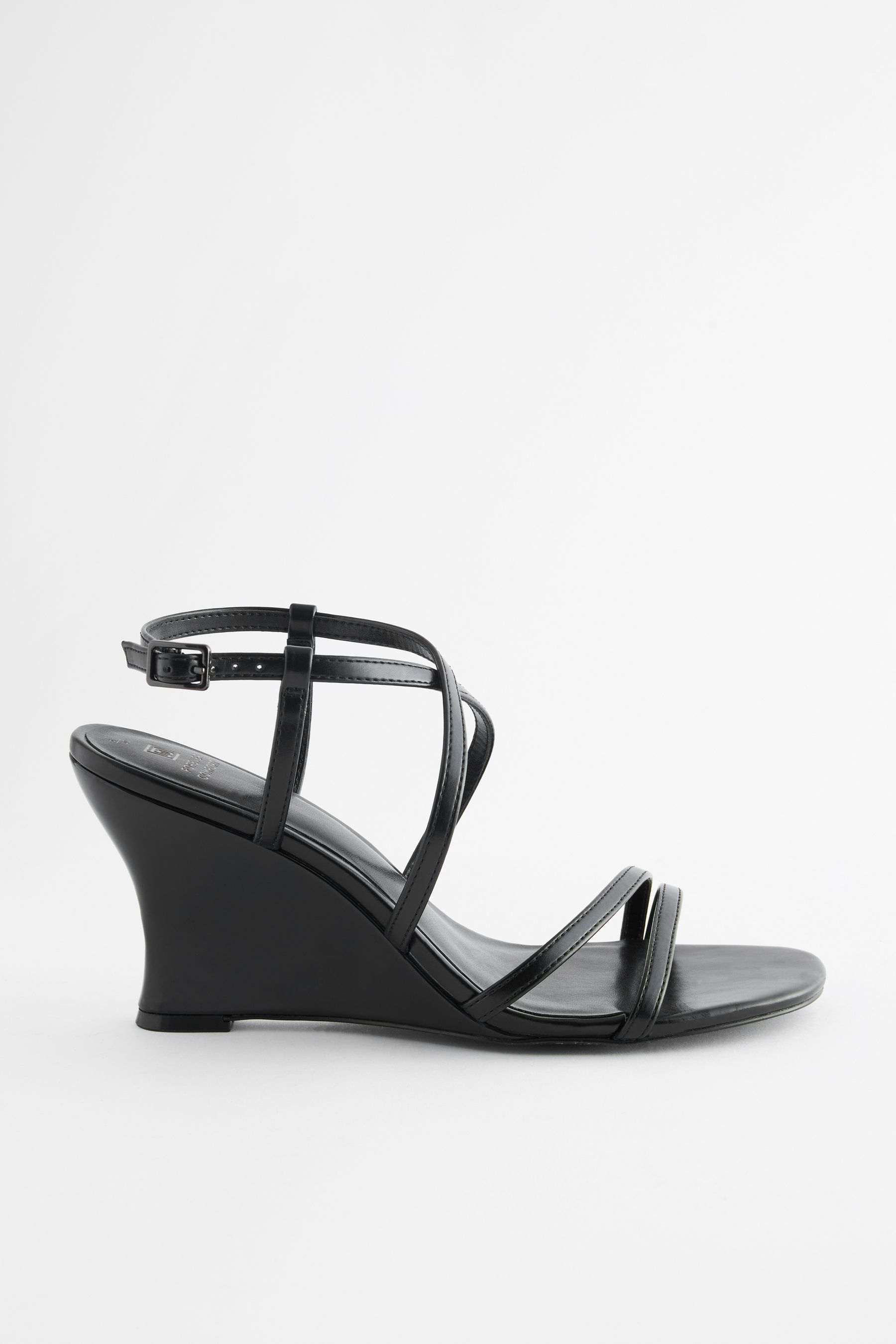Black strappy wedges top