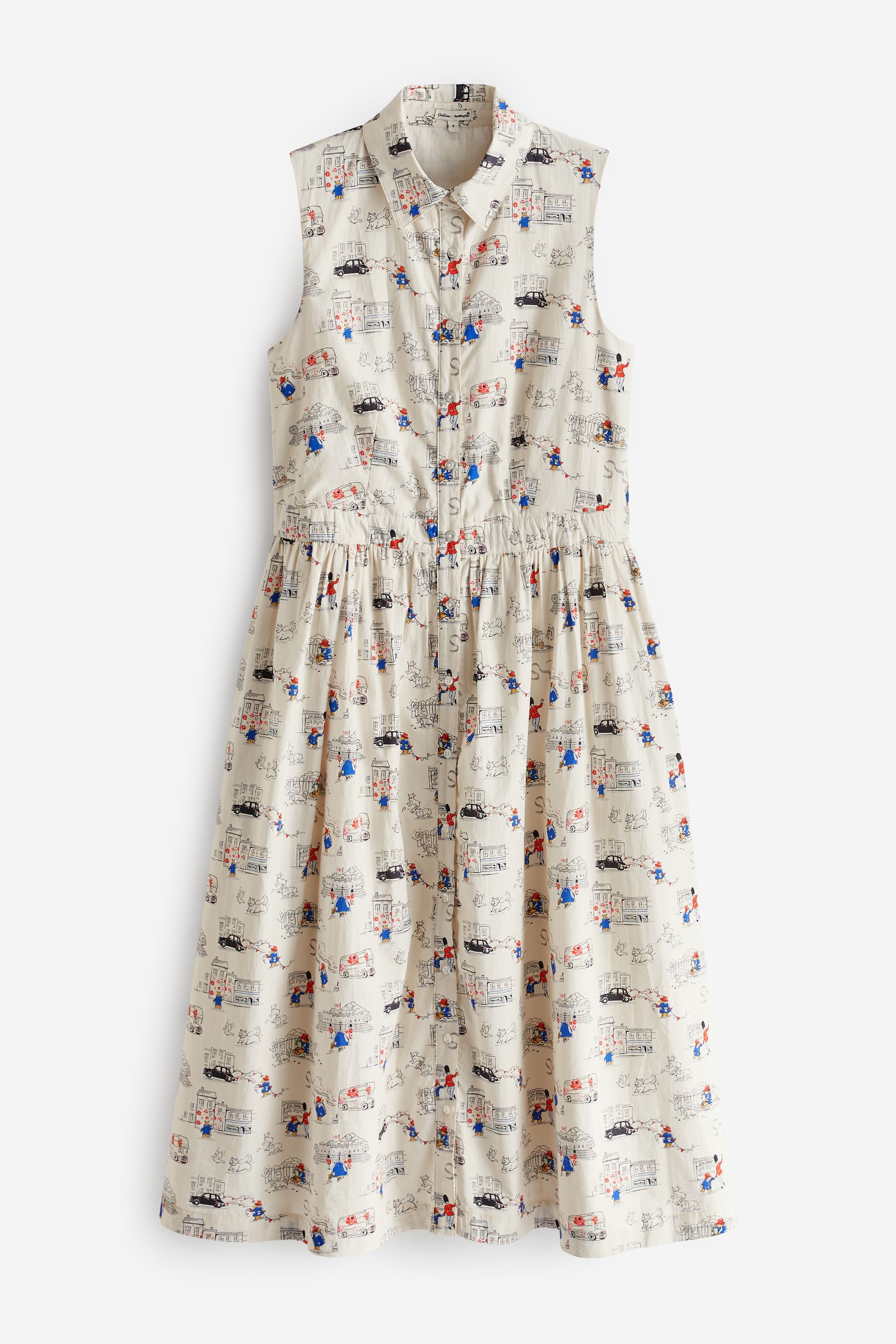 Cath Kidston White 100 Cotton Paddington Bear Shirt Dress