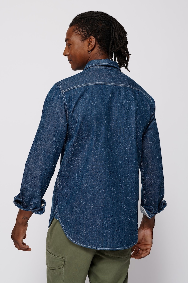 Aubin Blue Detuyll Selvedge Denim Shirt - Image 2 of 7