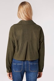 Apricot Green Cord Sherpa Cropped Shirt - Image 2 of 5