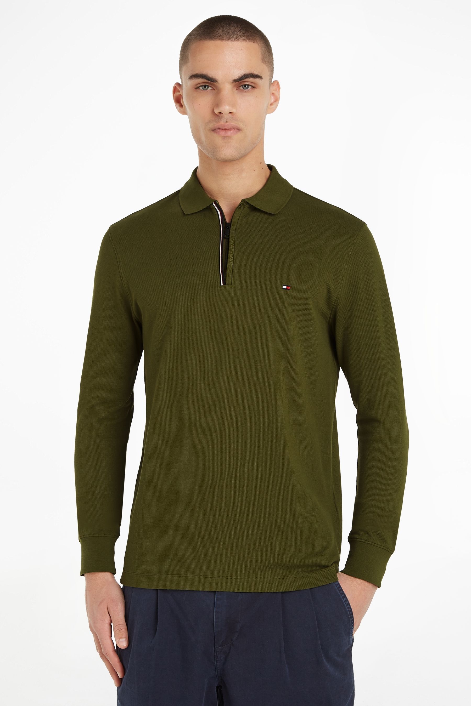 Dark green tommy hilfiger shirt store