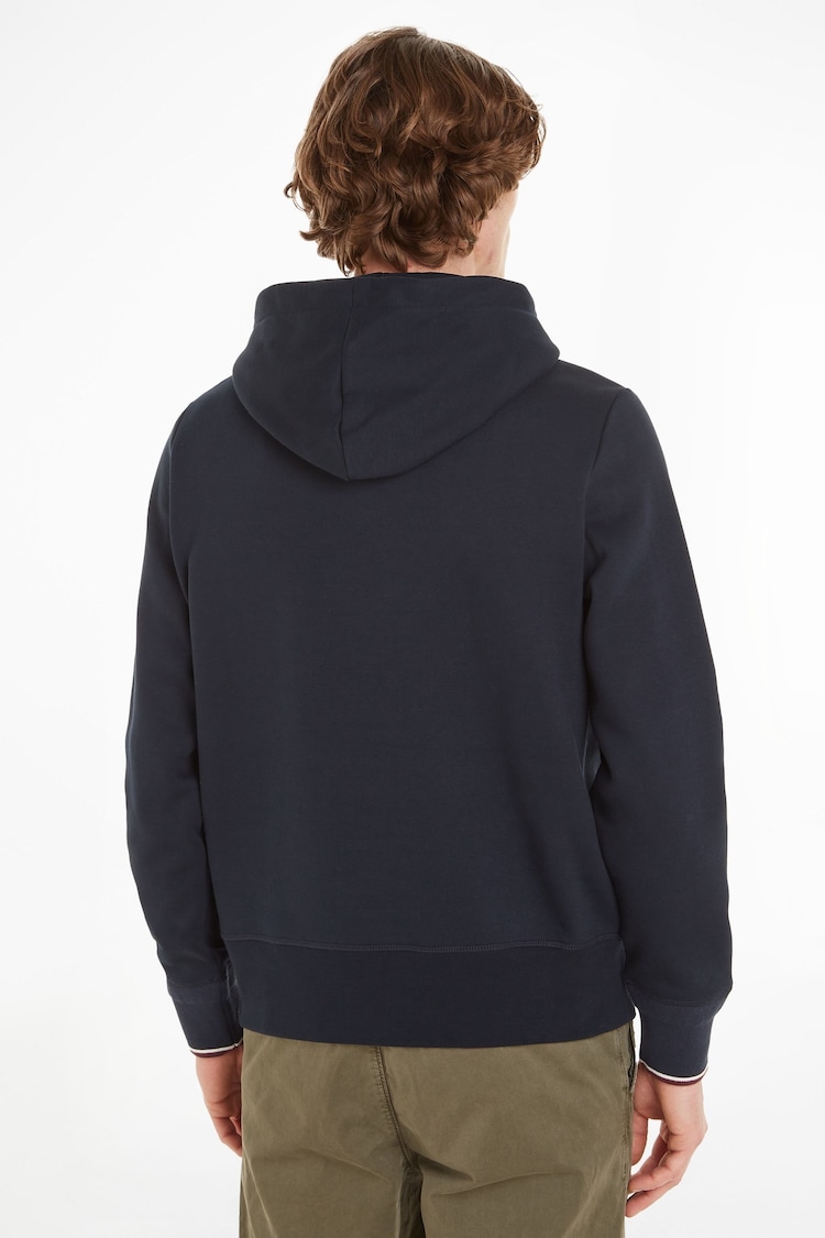 Tommy Hilfiger Blue Logo Tipped Hoodie - Image 2 of 4