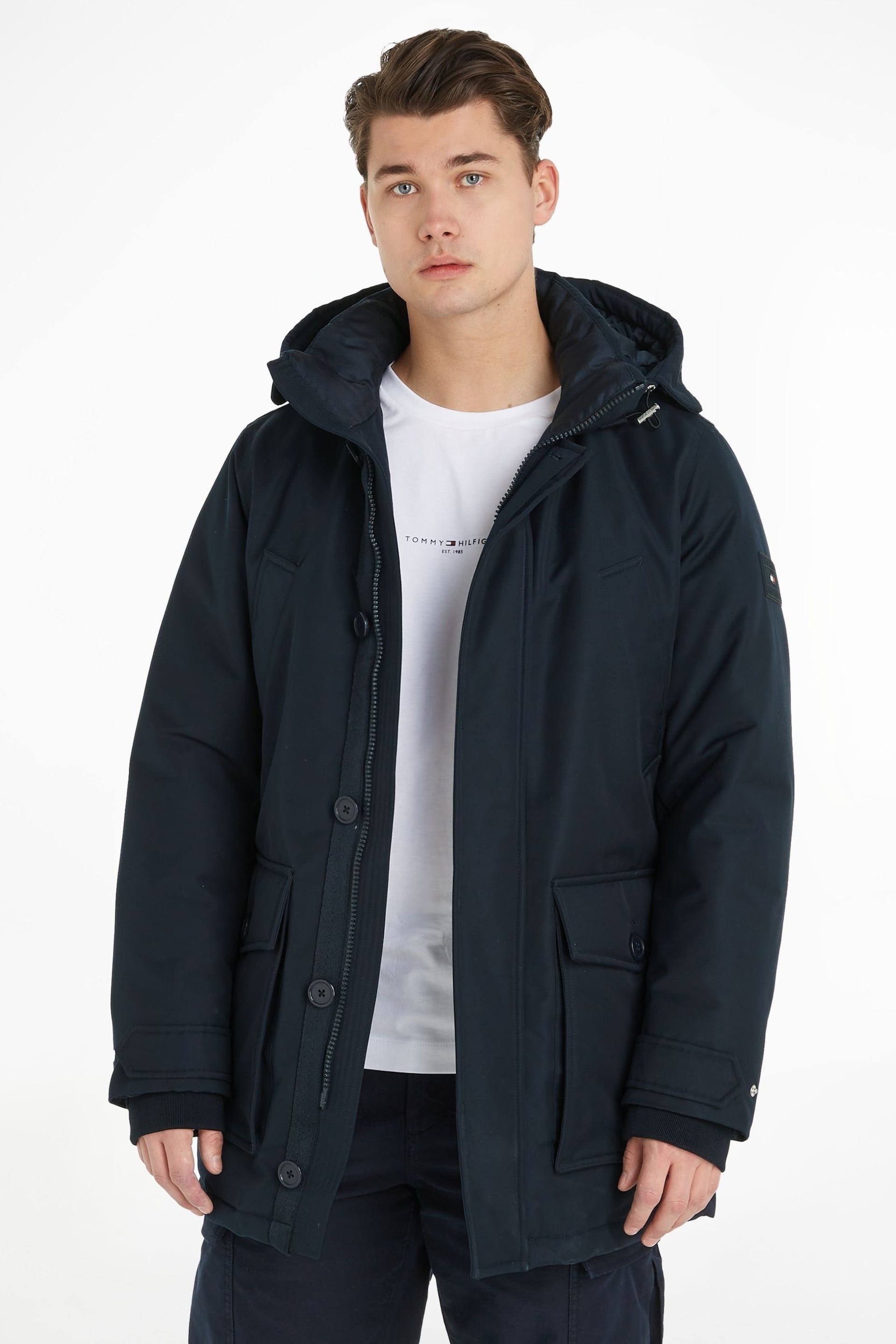 Tommy Hilfiger Rockie Non-Fur Down Parka Hooded Jacket - Image 1 of 5