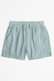 Abercrombie & Fitch Blue Elasticated Waist Linen Shorts - Image 2 of 3