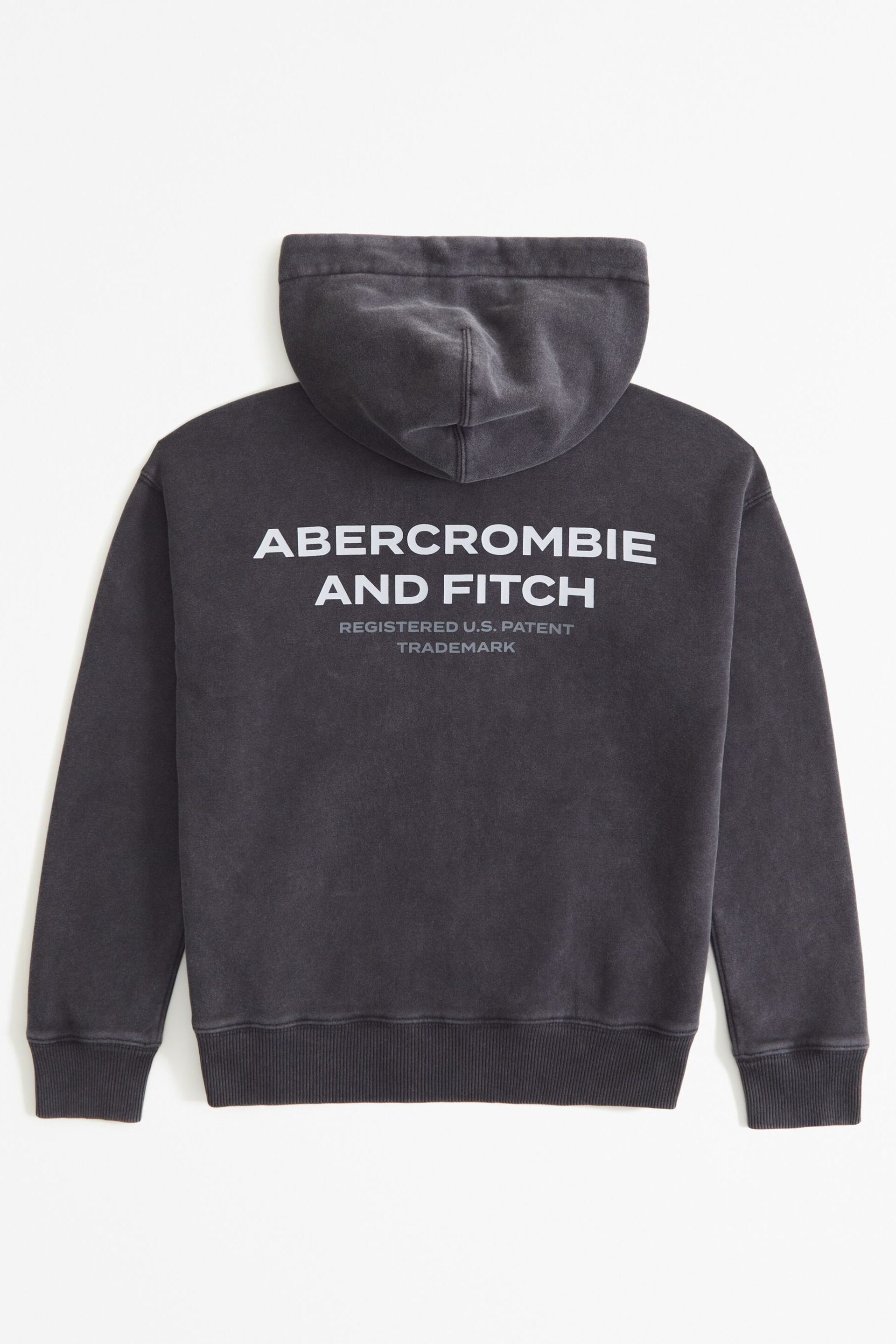 Abercrombie & Fitch Grey Zip-Through Logo Hoodie - Image 2 of 2