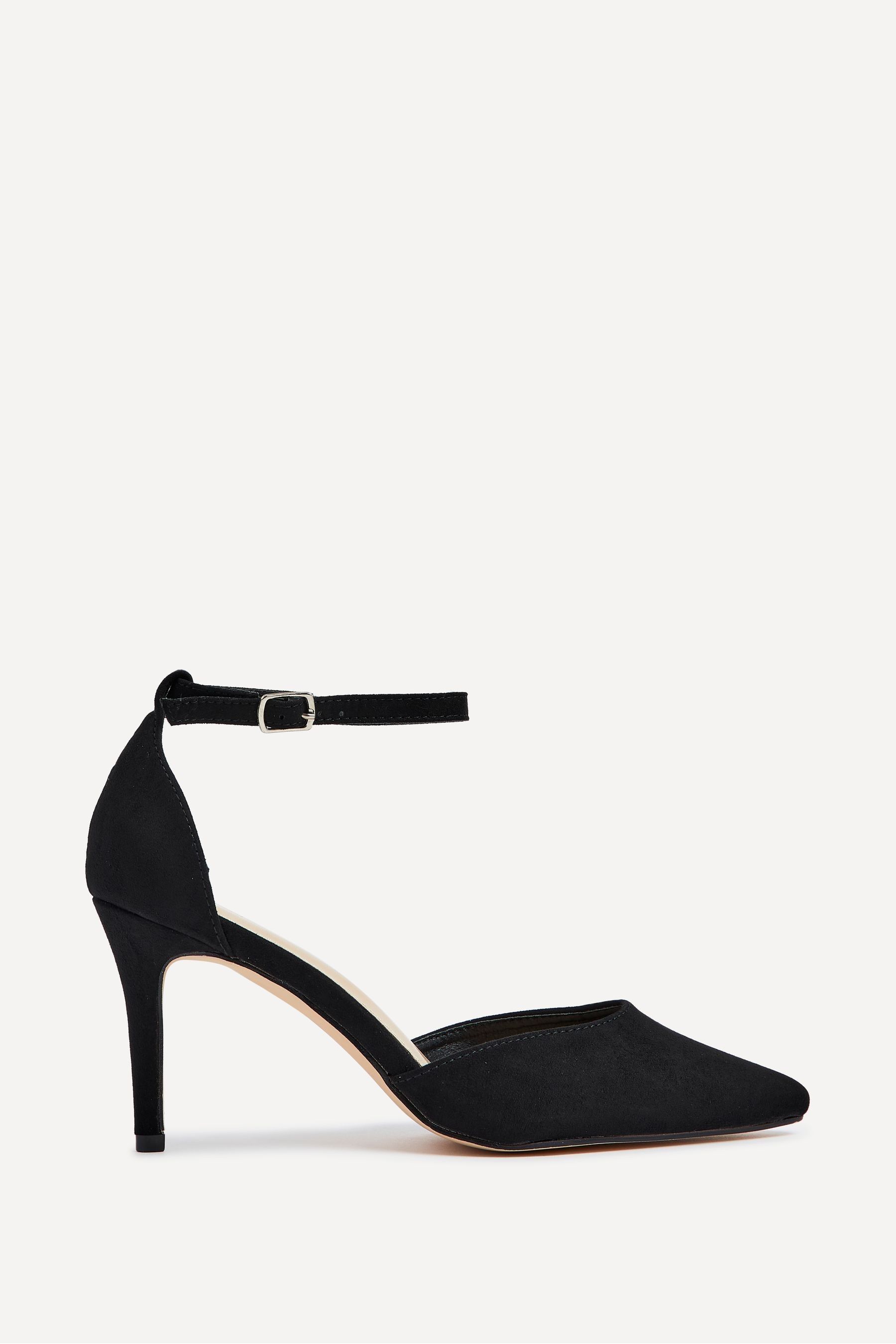 Buy Linzi Black Suede Maci Stiletto Court Heels With Ankle Strap from the Next UK online shop