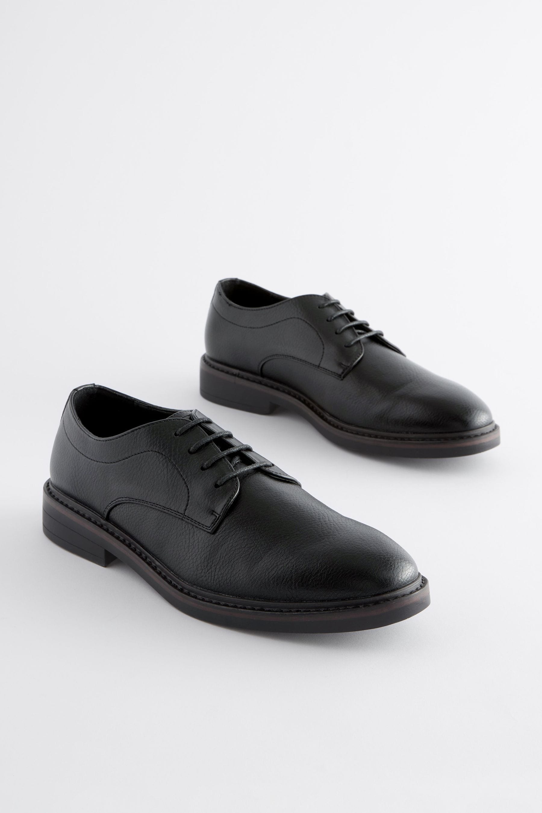 Buy Black Chunky Sole Derby Shoes from Next Luxembourg