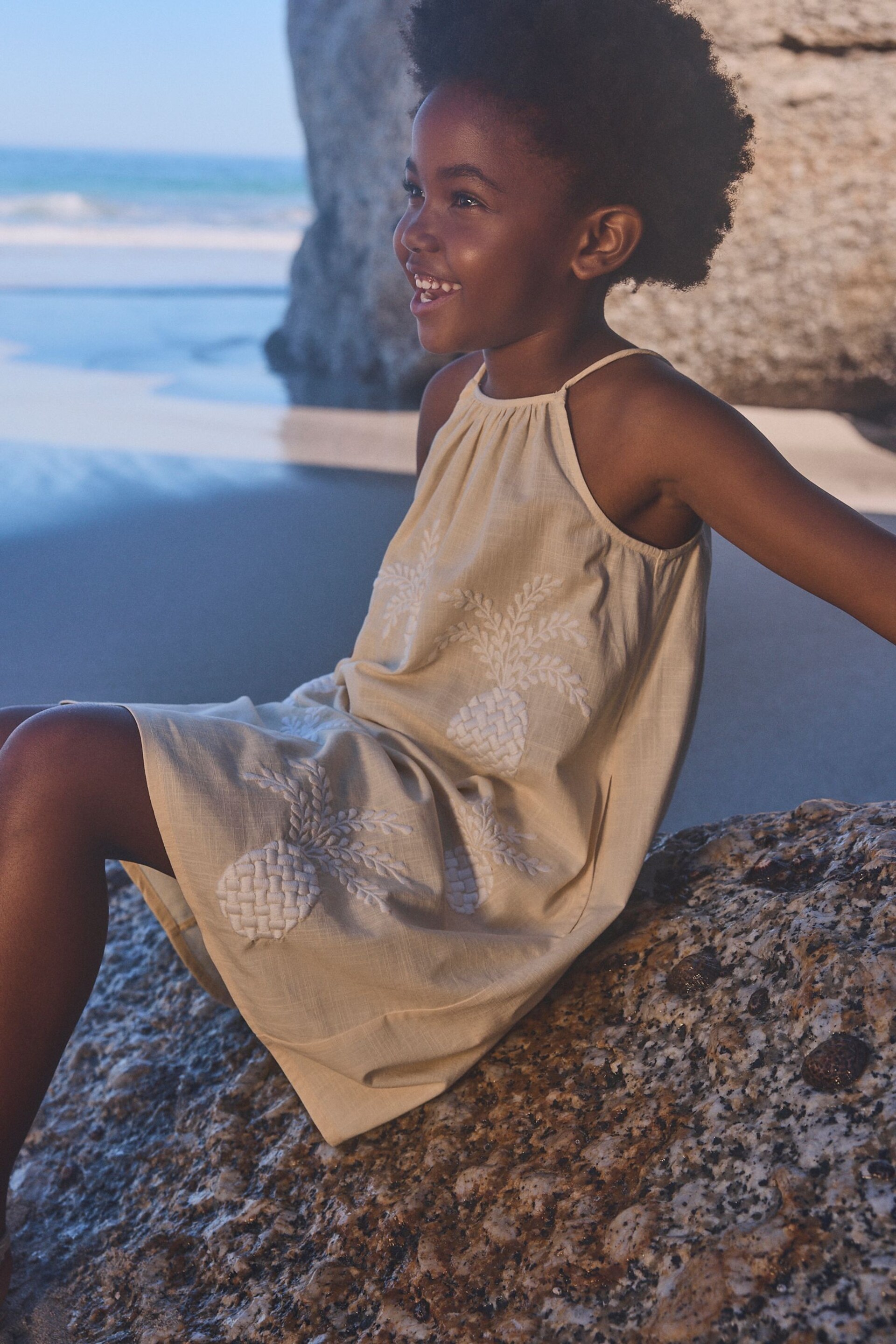 Yellow Pineapple Embroidered Dress (3-16yrs) - Image 7 of 8