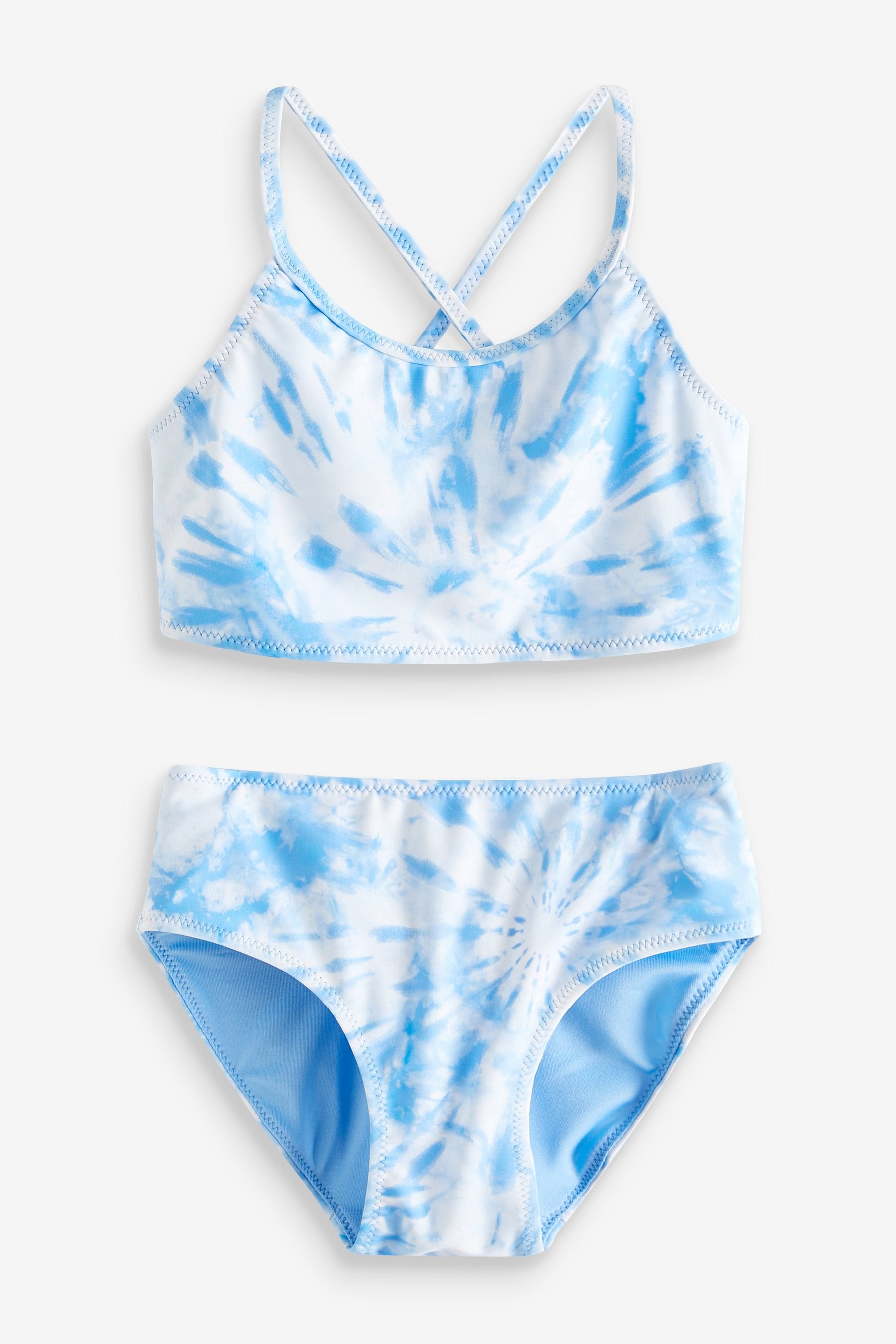 Blue tie dye bathing suit sale