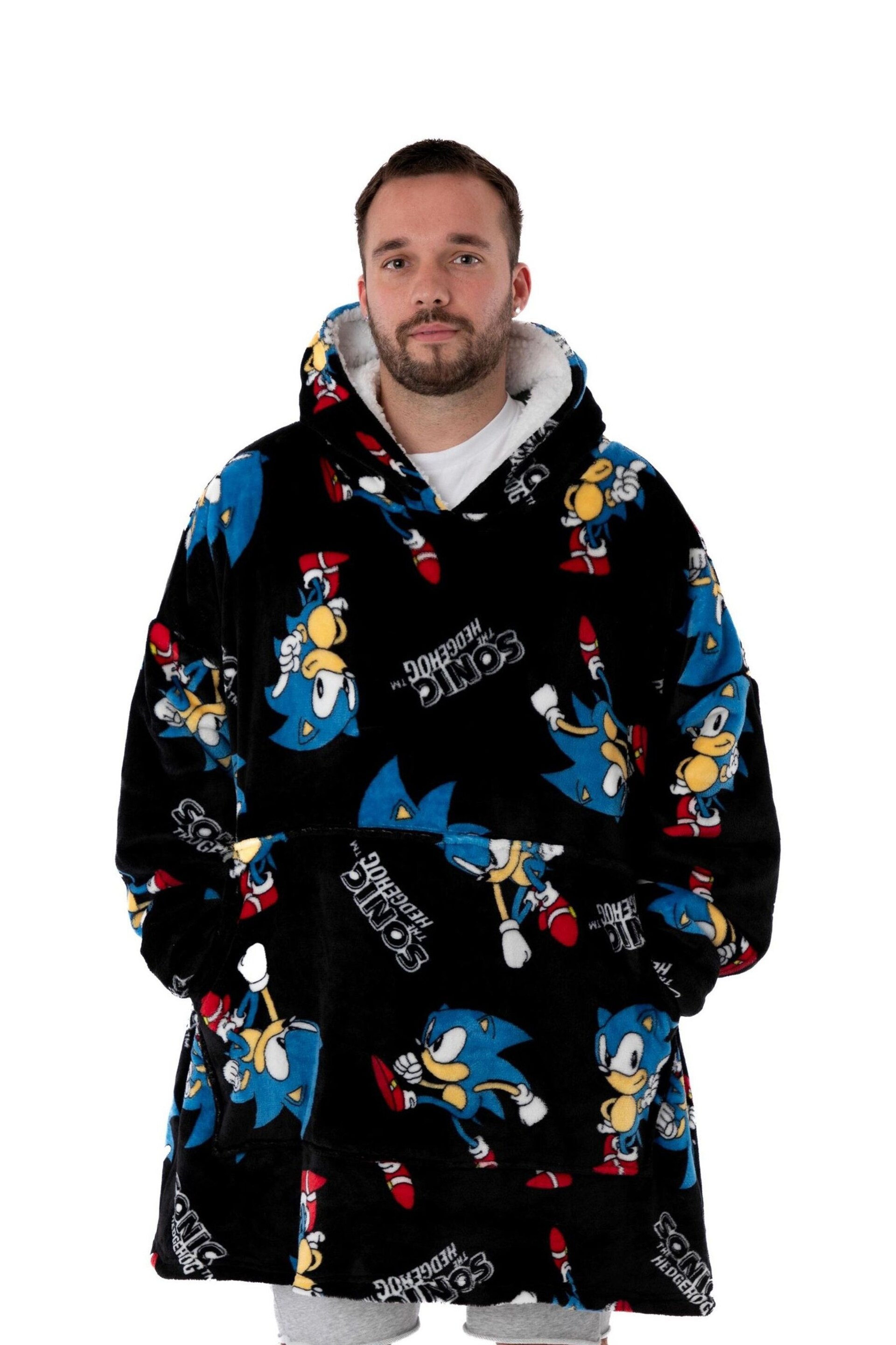 Vanilla Underground Black Sonic Adult Blanket Hoodie - Image 1 of 6