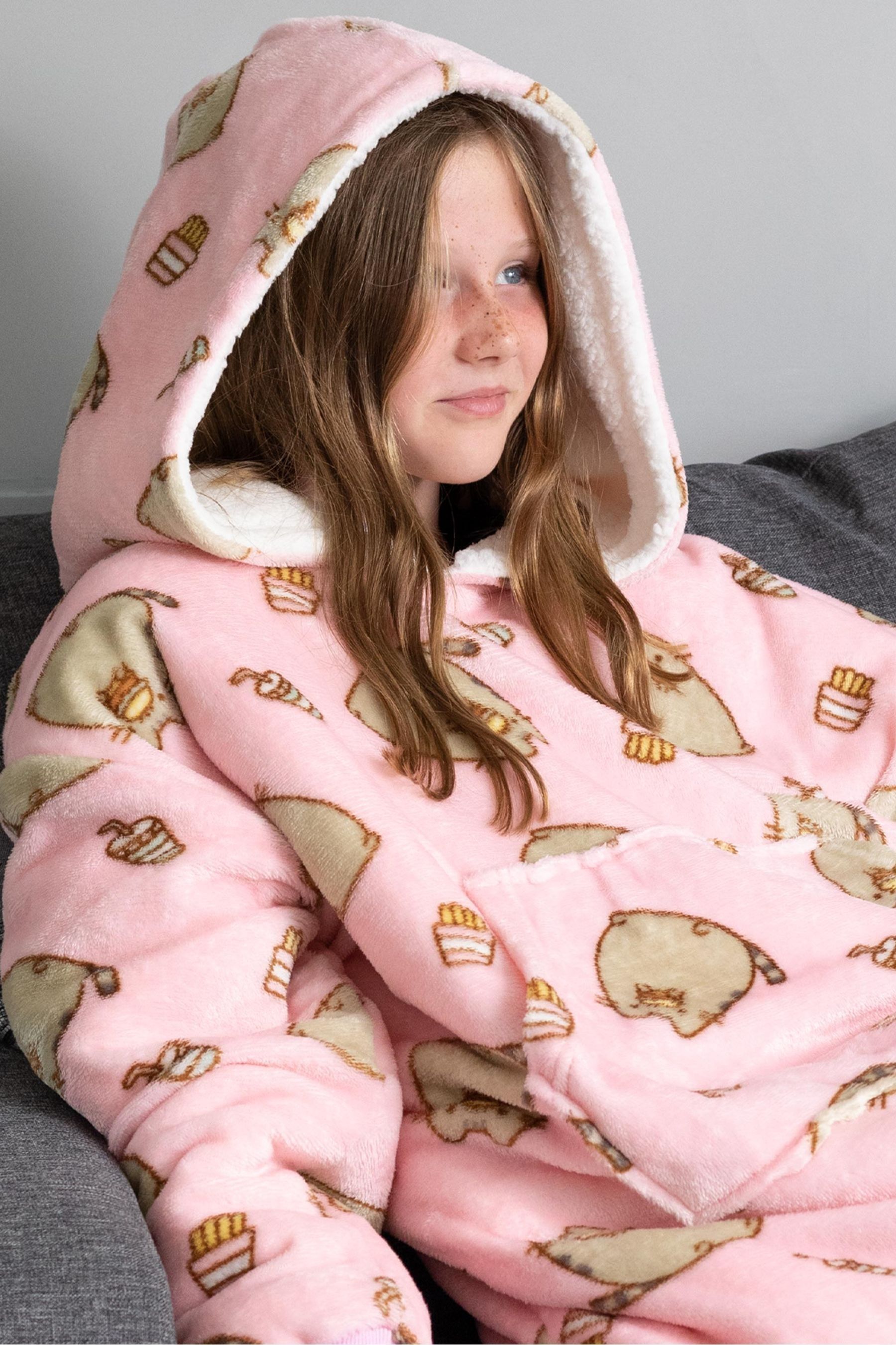 Buy Vanilla Underground Pink Pusheen Girls Blanket Hoodie from Next Qatar