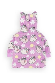 Vanilla Underground Purple Peppa Pig Kids Printed Fleece Blanket Hoodie - Image 2 of 6