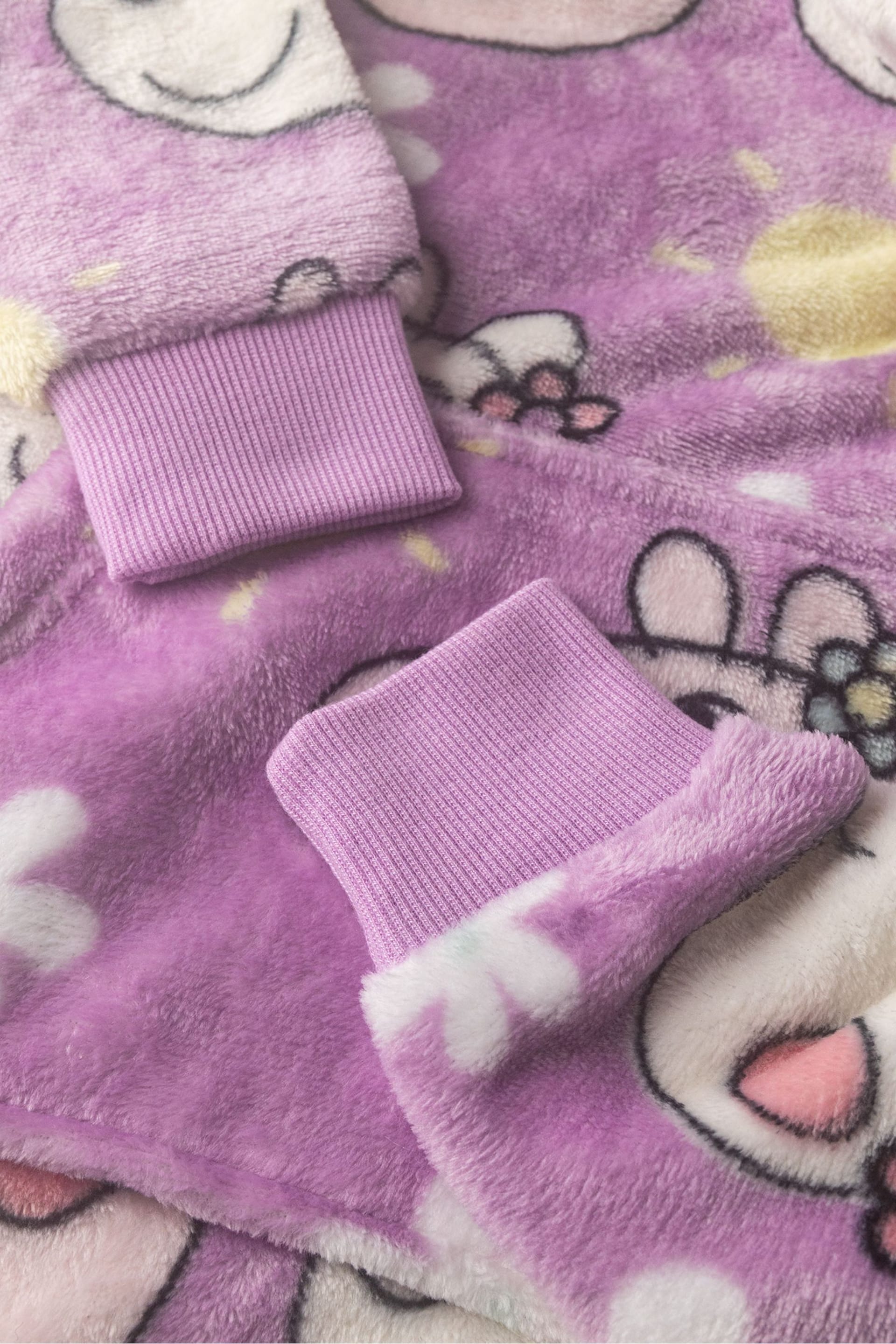 Vanilla Underground Purple Peppa Pig Kids Printed Fleece Blanket Hoodie - Image 4 of 6