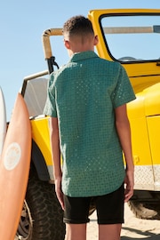 Green Short Sleeves Textured Shirt (3-16yrs) - Image 2 of 6