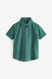Green Short Sleeves Textured Shirt (3-16yrs) - Image 4 of 6