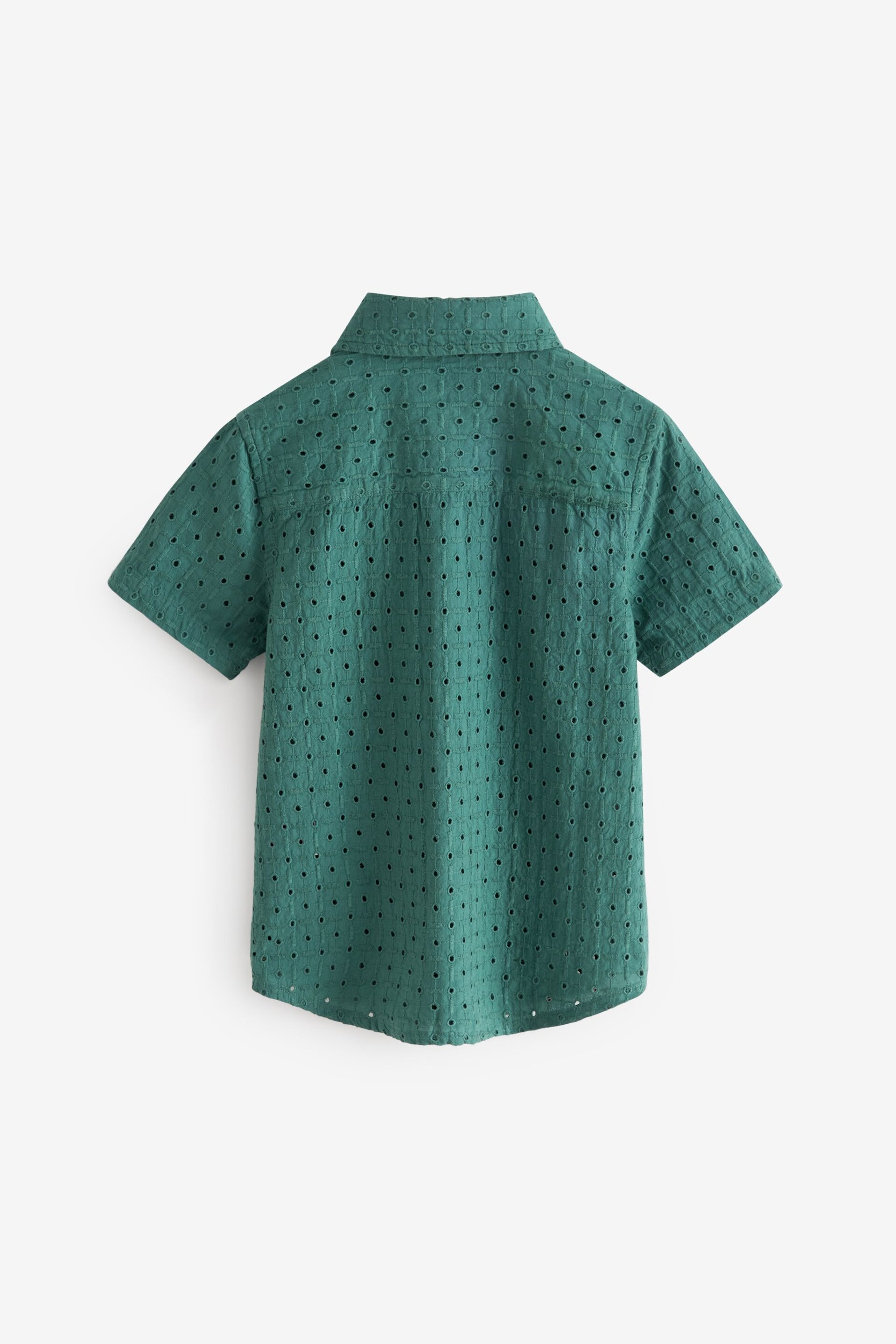 Green Short Sleeves Textured Shirt (3-16yrs) - Image 5 of 6