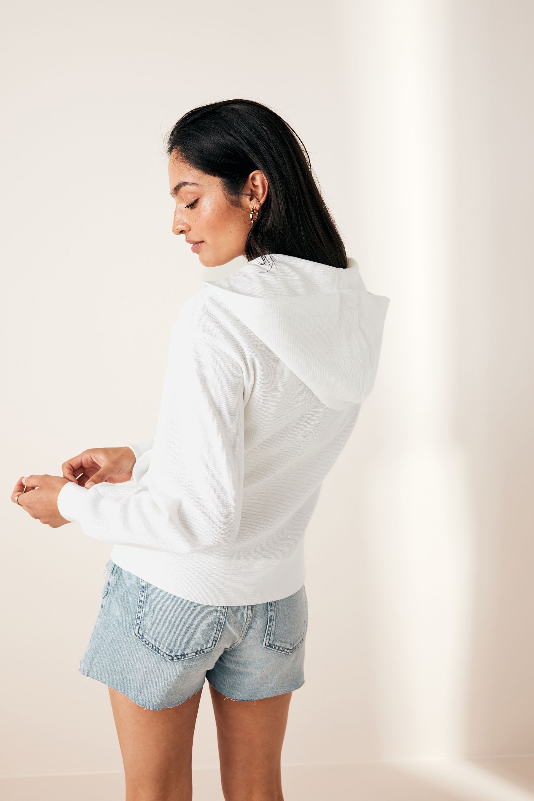 White summer hoodie best sale