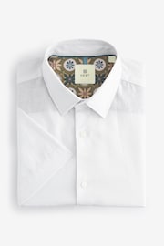 White Textured Linen Blend Shirt - Image 5 of 7