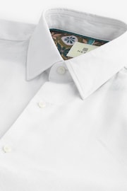 White Textured Linen Blend Shirt - Image 6 of 7