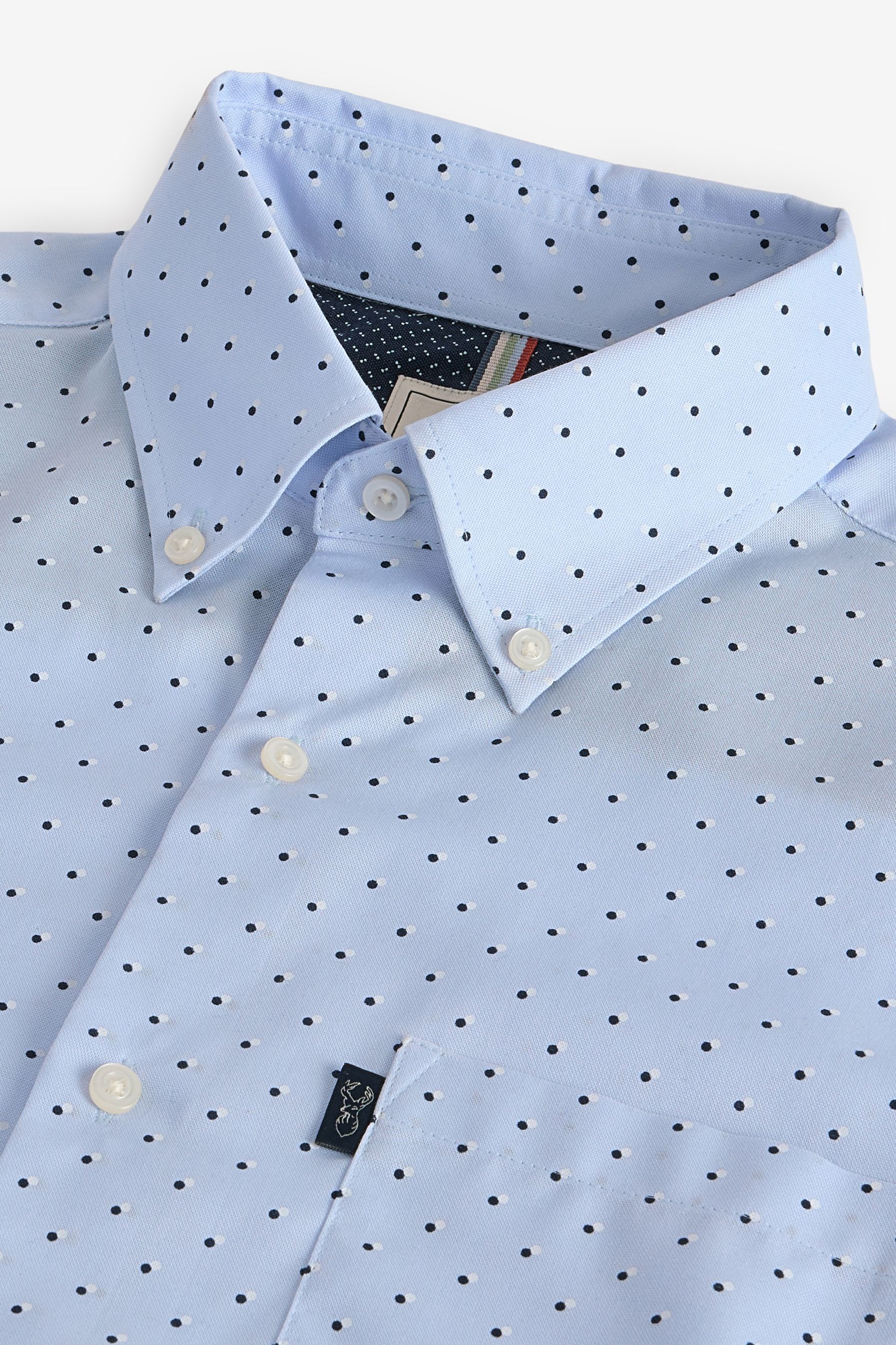 Light Blue Easy Iron Button Down Short Sleeve Oxford Shirt