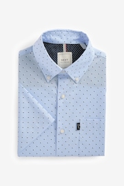 Light Blue Easy Iron Button Down Short Sleeve Oxford Shirt - Image 6 of 8
