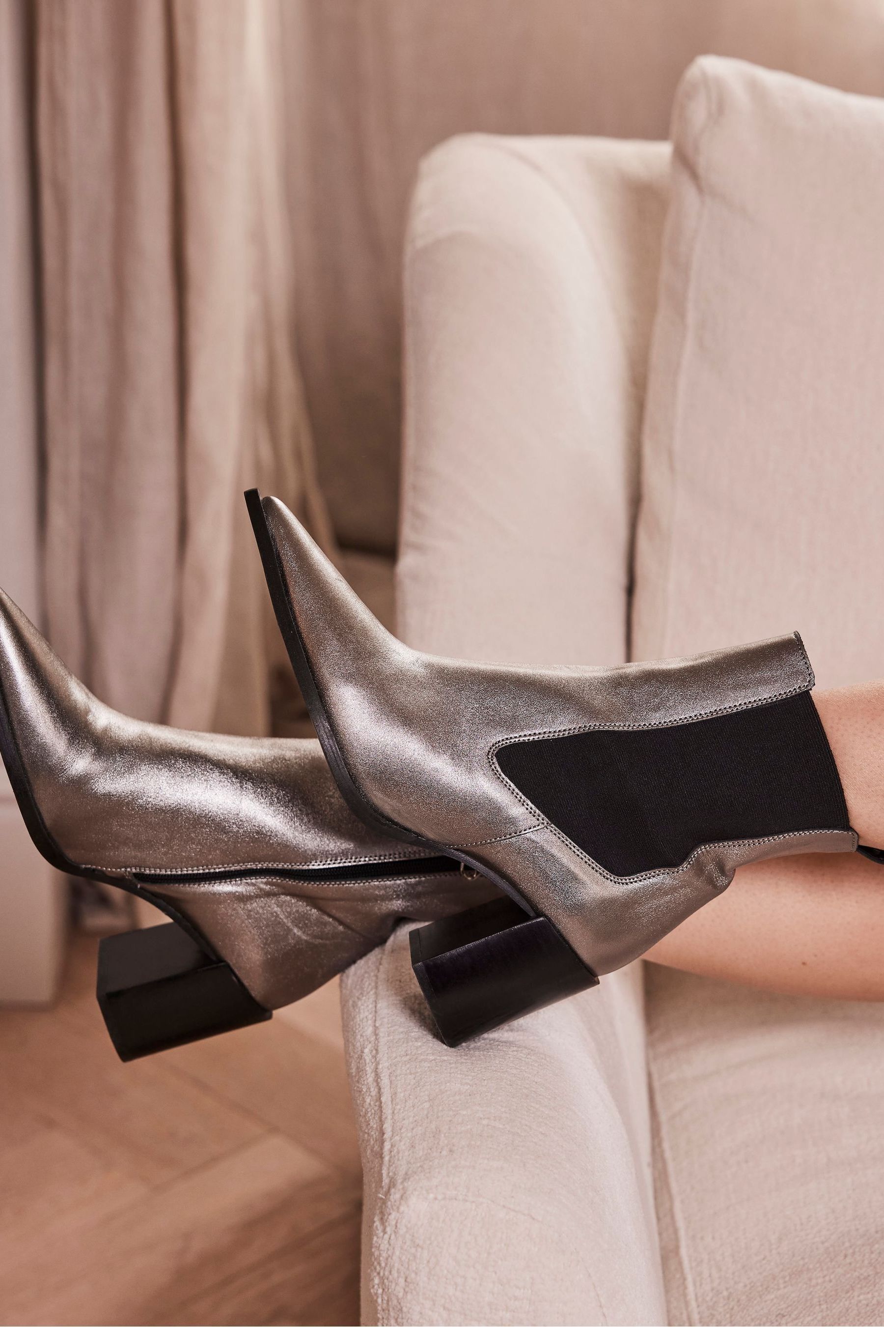 Grey velvet ankle boots hot sale