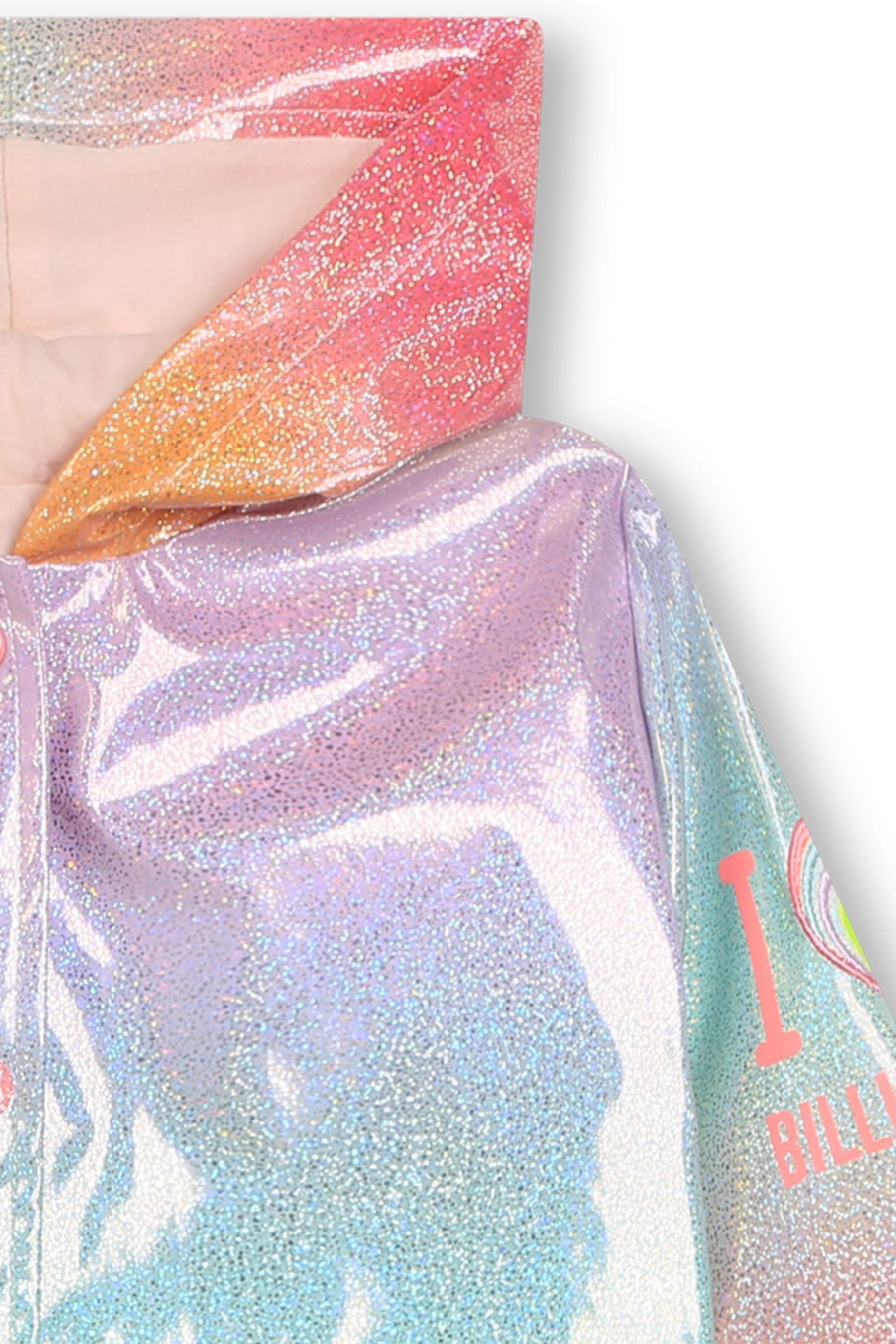 Pink holographic raincoat top