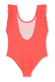 Billieblush Pink Low Back Frill Sleeve Swimsuit - Image 3 of 4