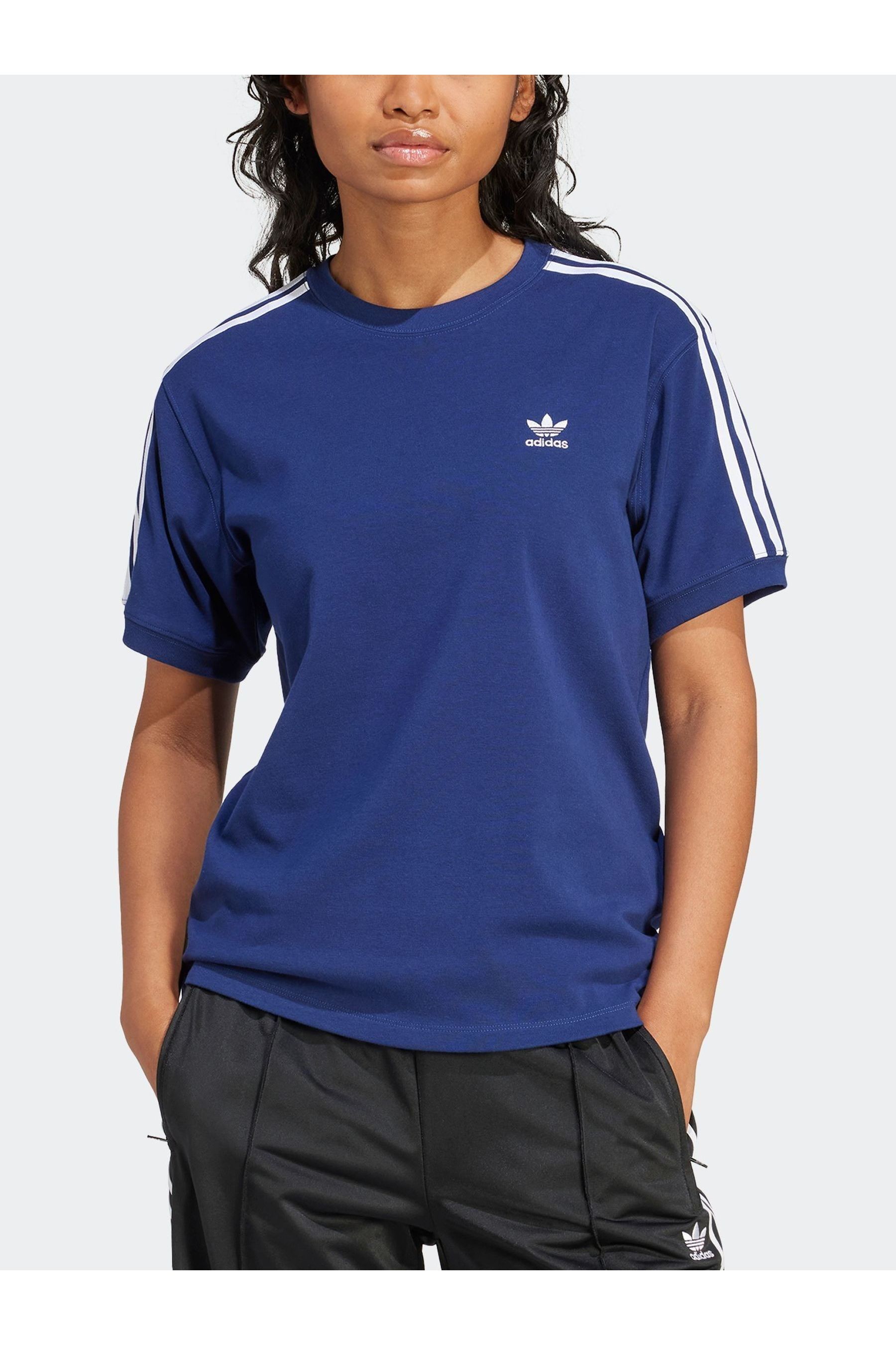 Buy adidas Originals Navy 3 Stripe T Shirt from Next USA