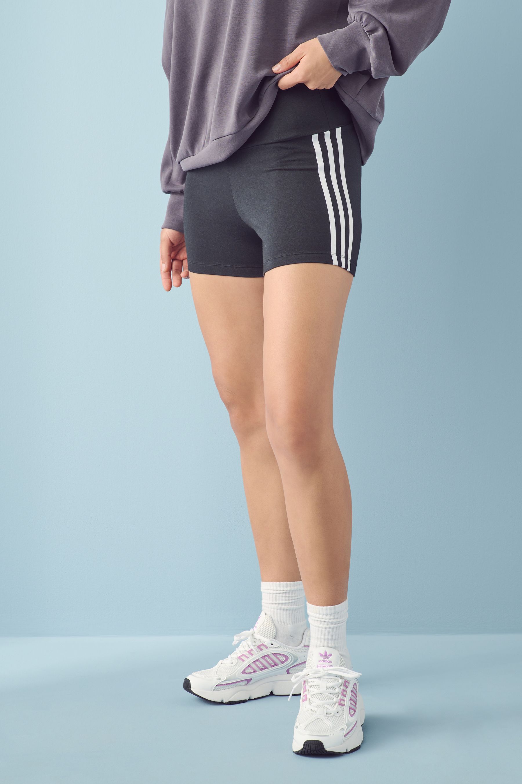 Buy adidas Originals Black White 3 Stripes Shorts from the Next UK online shop
