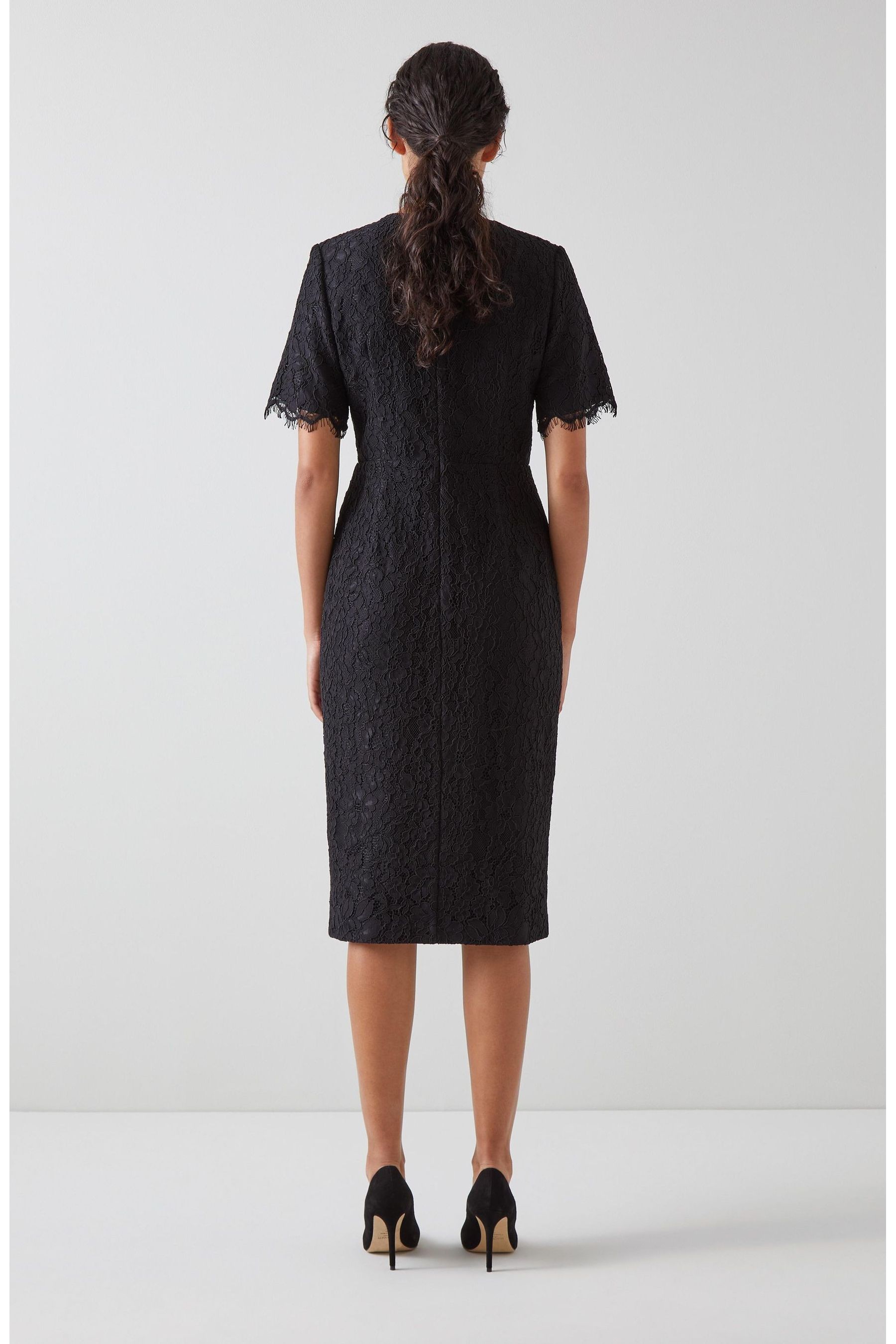 Buy LK Bennett Nathalie Lace Tuxedo Black Dress from Next Luxembourg