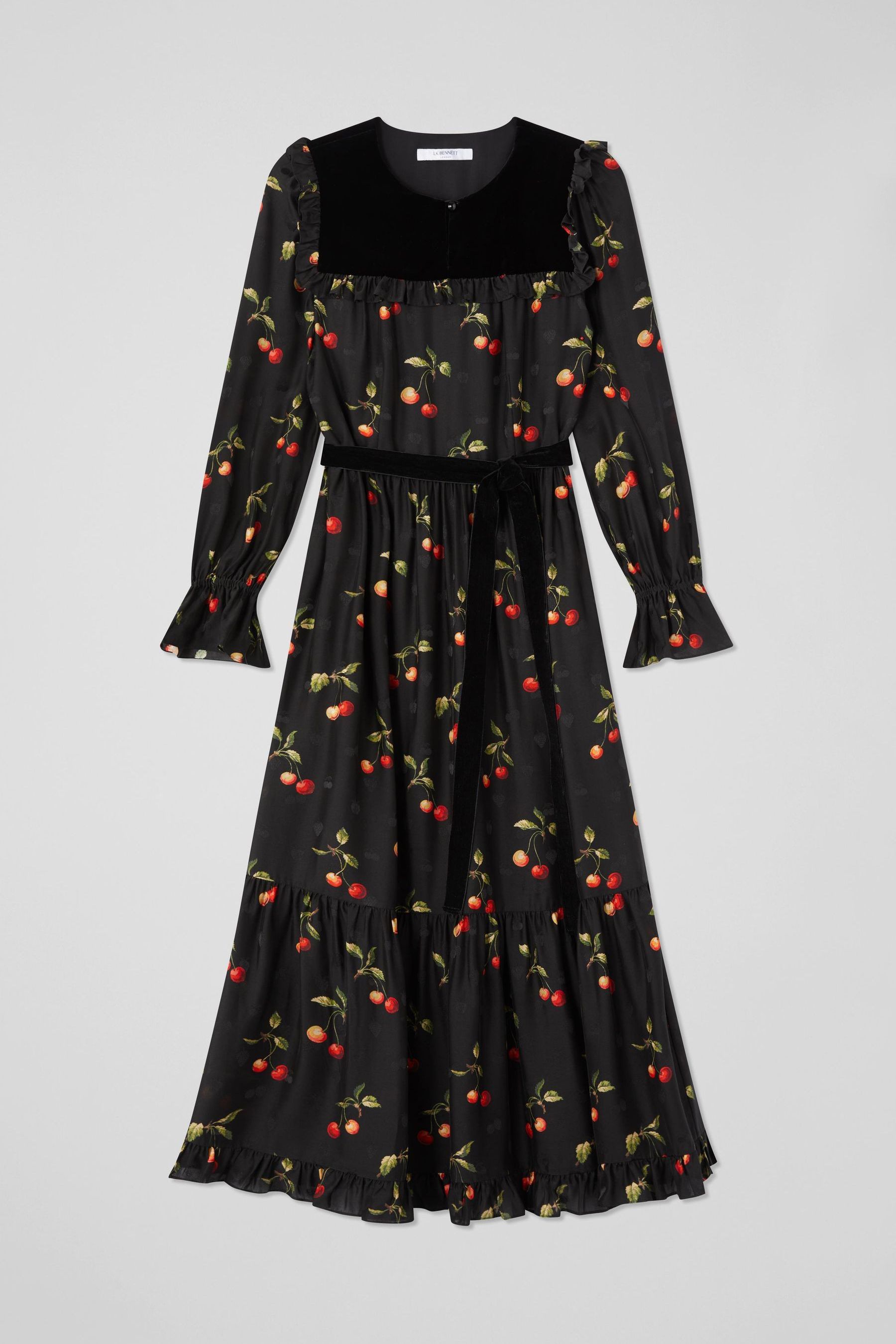 Buy LK Bennett Dita Cherry Print Black And Red Dress from Next Luxembourg