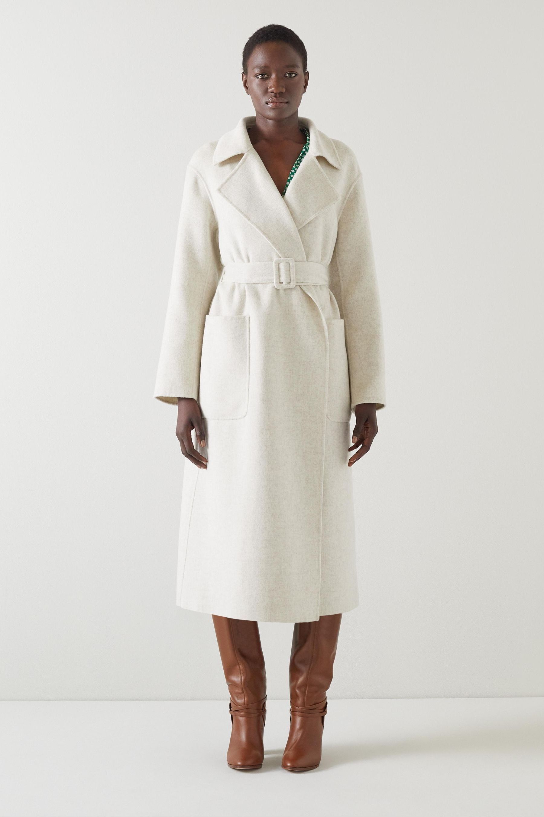 Cream wool coat womens on sale
