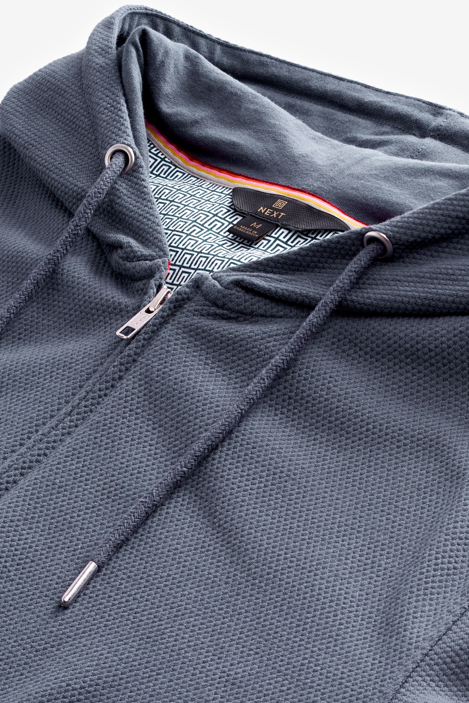 Buy Slate Blue Texture Lightweight Zip Up Hoodie from Next South Africa