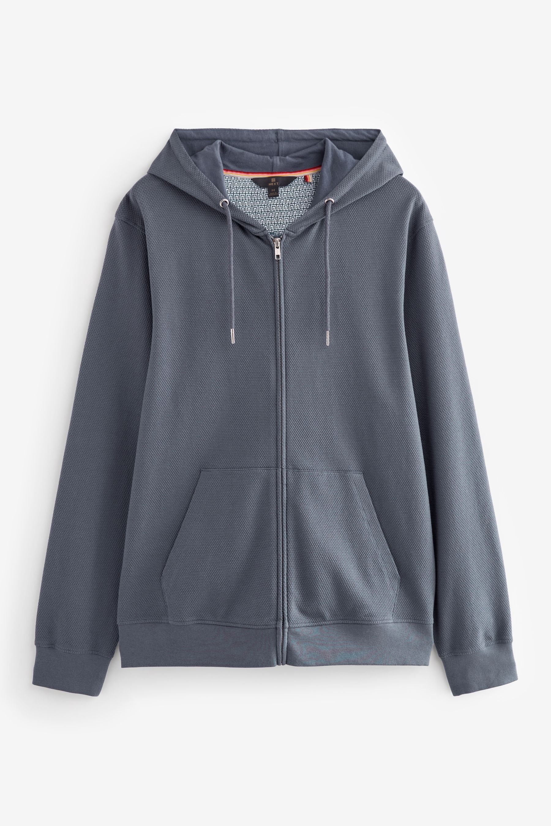 Buy Slate Blue Texture Lightweight Zip Up Hoodie from the Next UK online shop